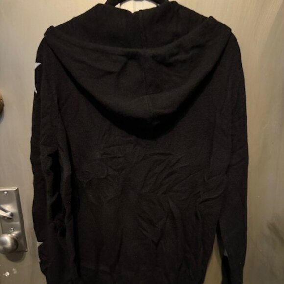 ZIP UP STAR CASHMERE SWEATER HOODIE BLACK/CORNFLOWER - Picture 10 of 16